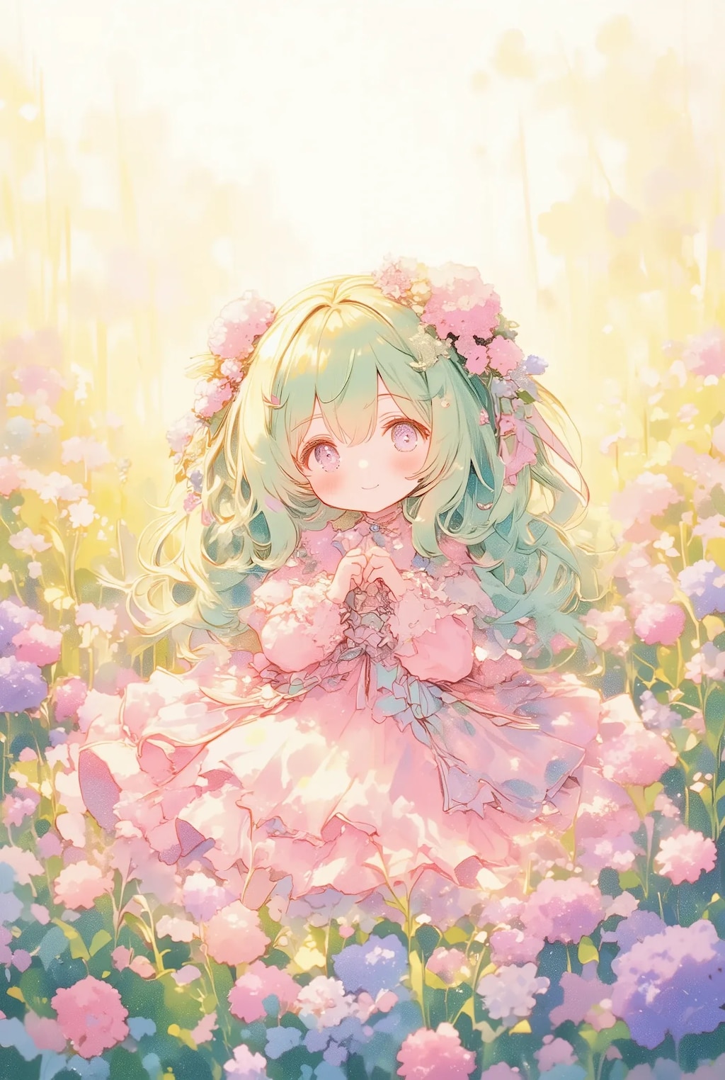 フリフリちゃんとお花畑