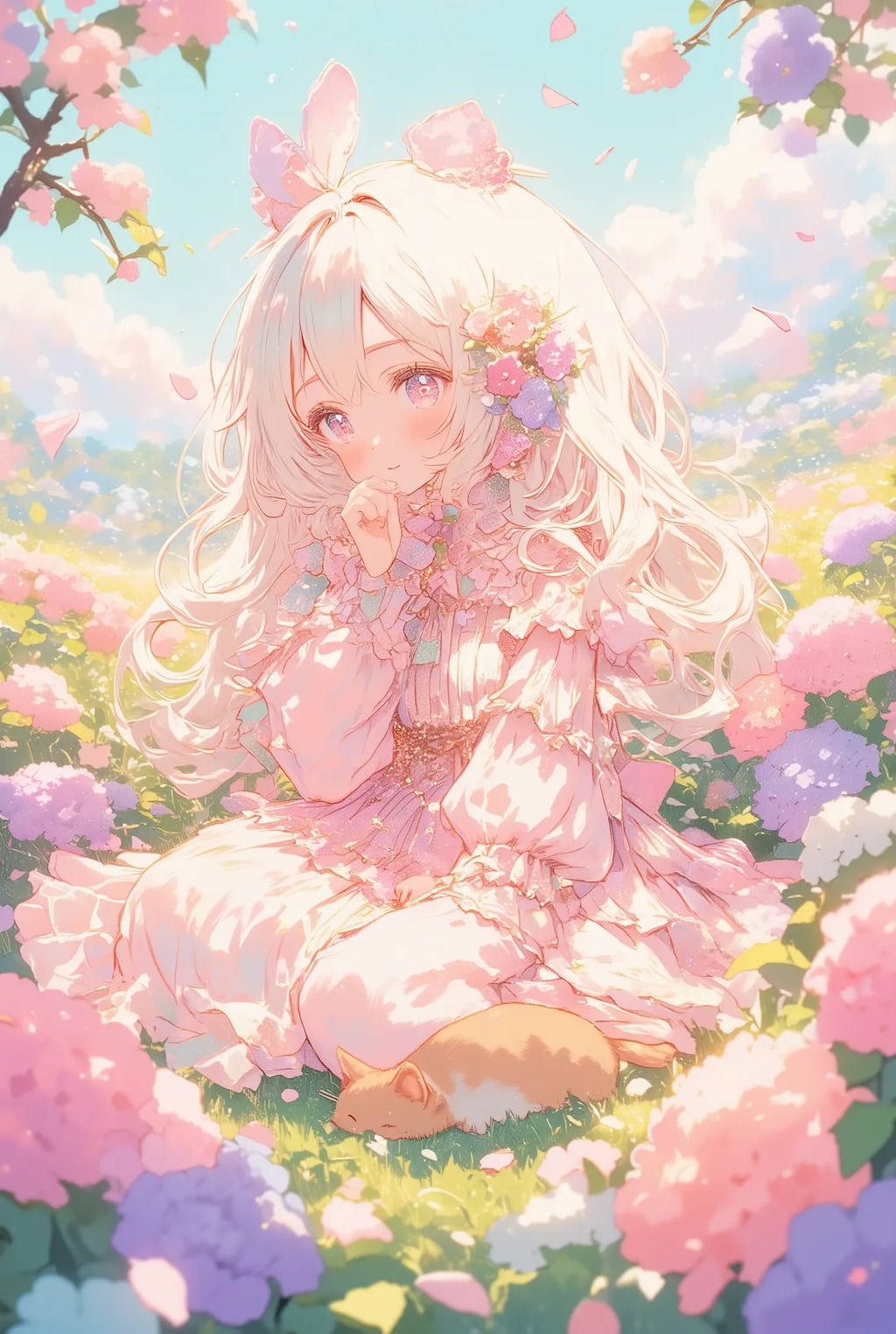 フリフリちゃんとお花畑