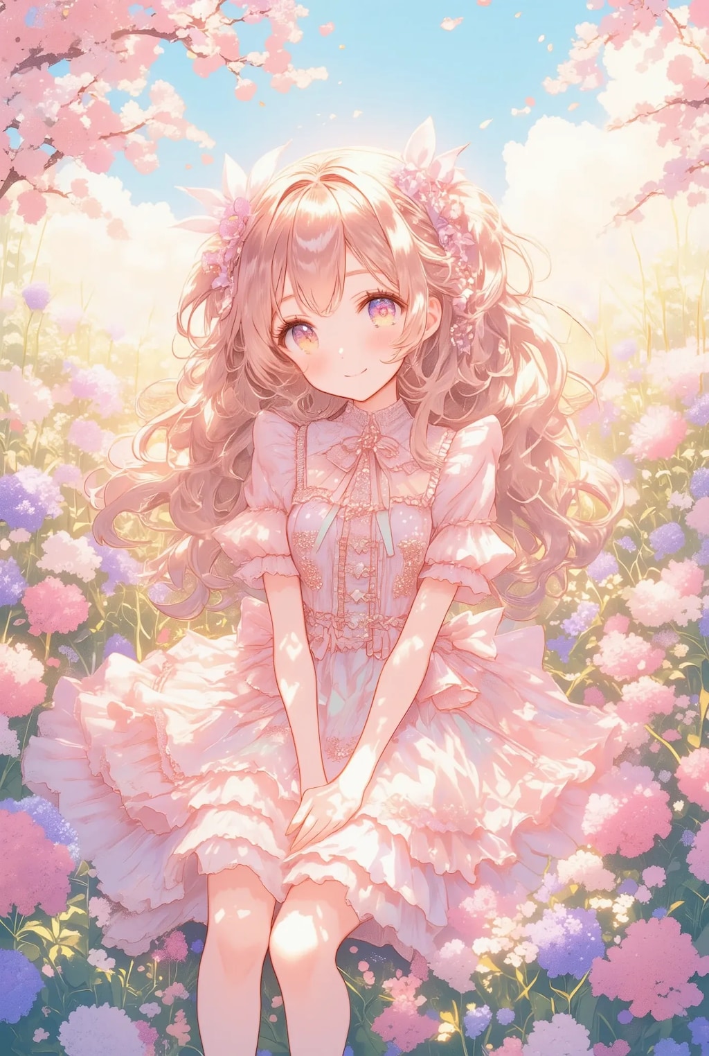 フリフリちゃんとお花畑