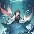水棲召喚獣も眼鏡三つ編み 2枚目