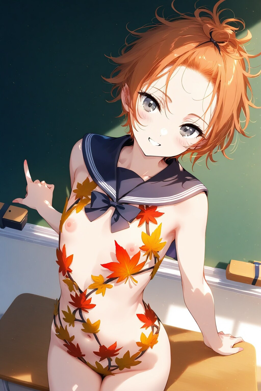 秋のセーラー服①