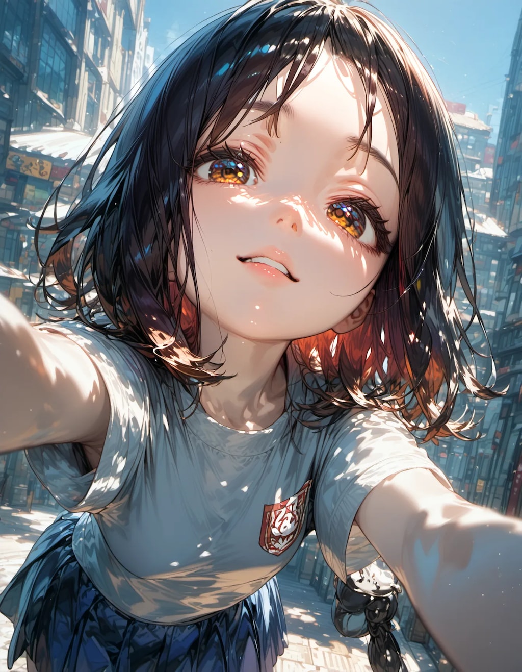 Citylight Reflections in Amber Eyes