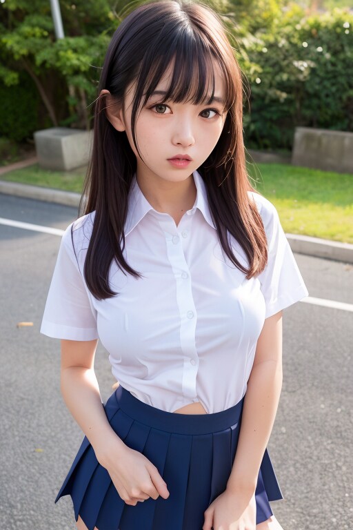 服の上からでも分かる美乳jJK