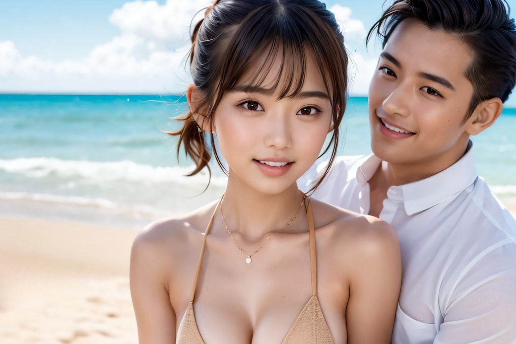 夏の海の れなちゃん