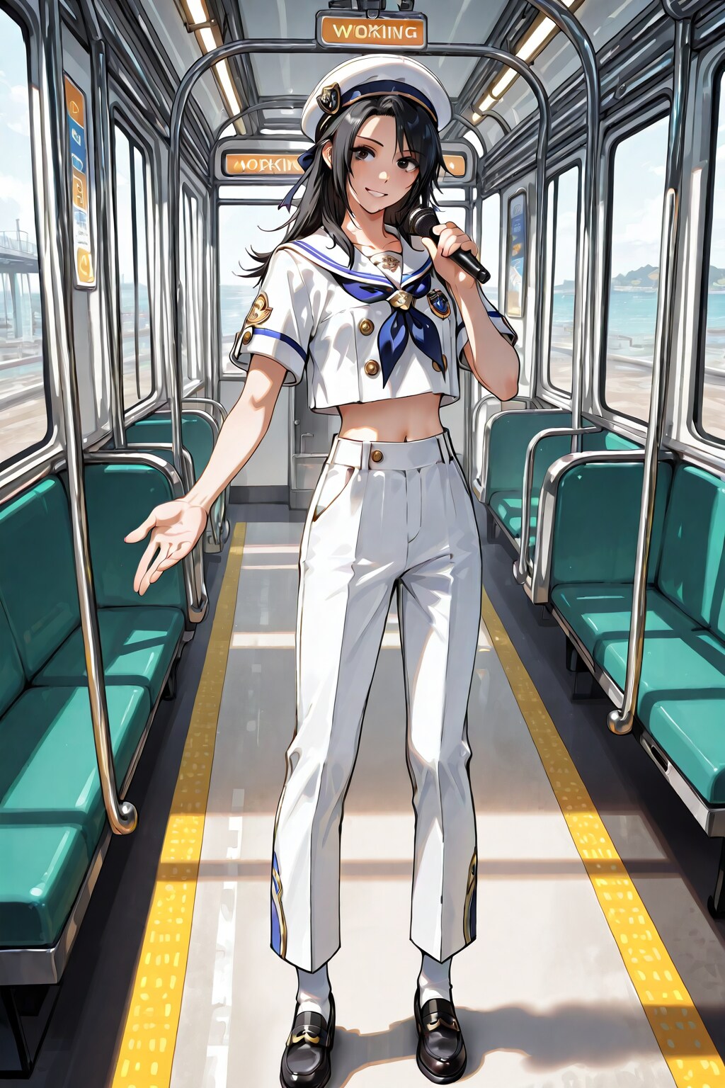 かっこかわいい水兵海原愛海のバスガイド