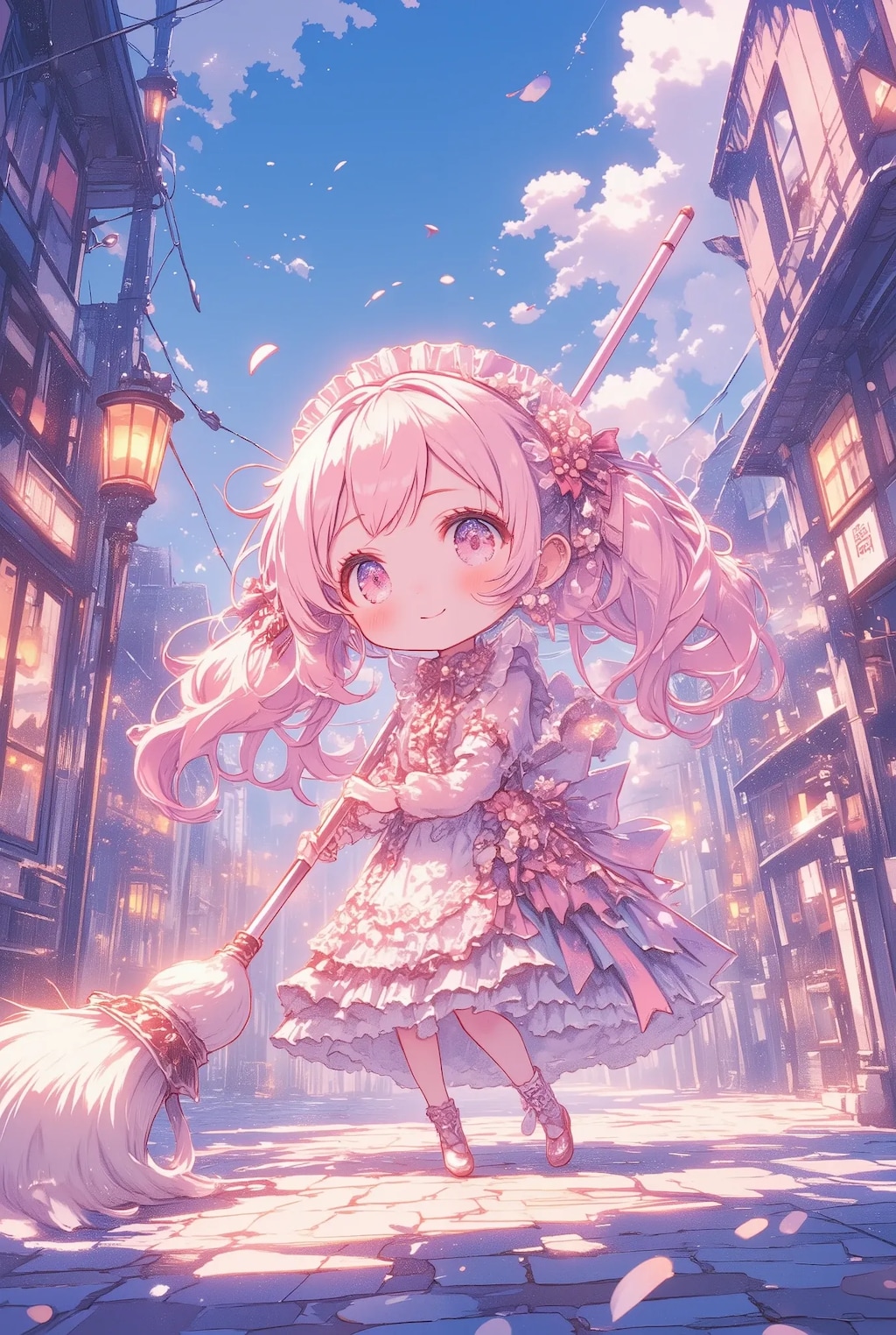 フリフリちゃんとおっきなほうき