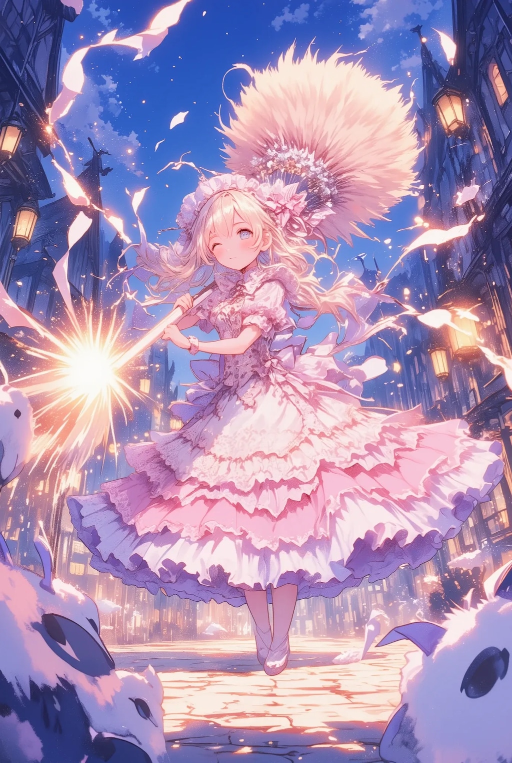 フリフリちゃんとおっきなほうき