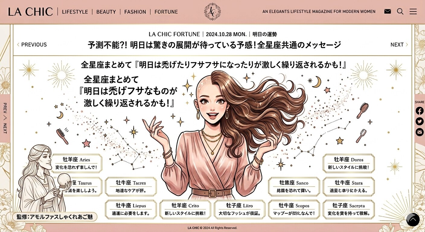 アモルファスしゃくれあご魅監修 オシャレオトナ女子の為の明日の星座