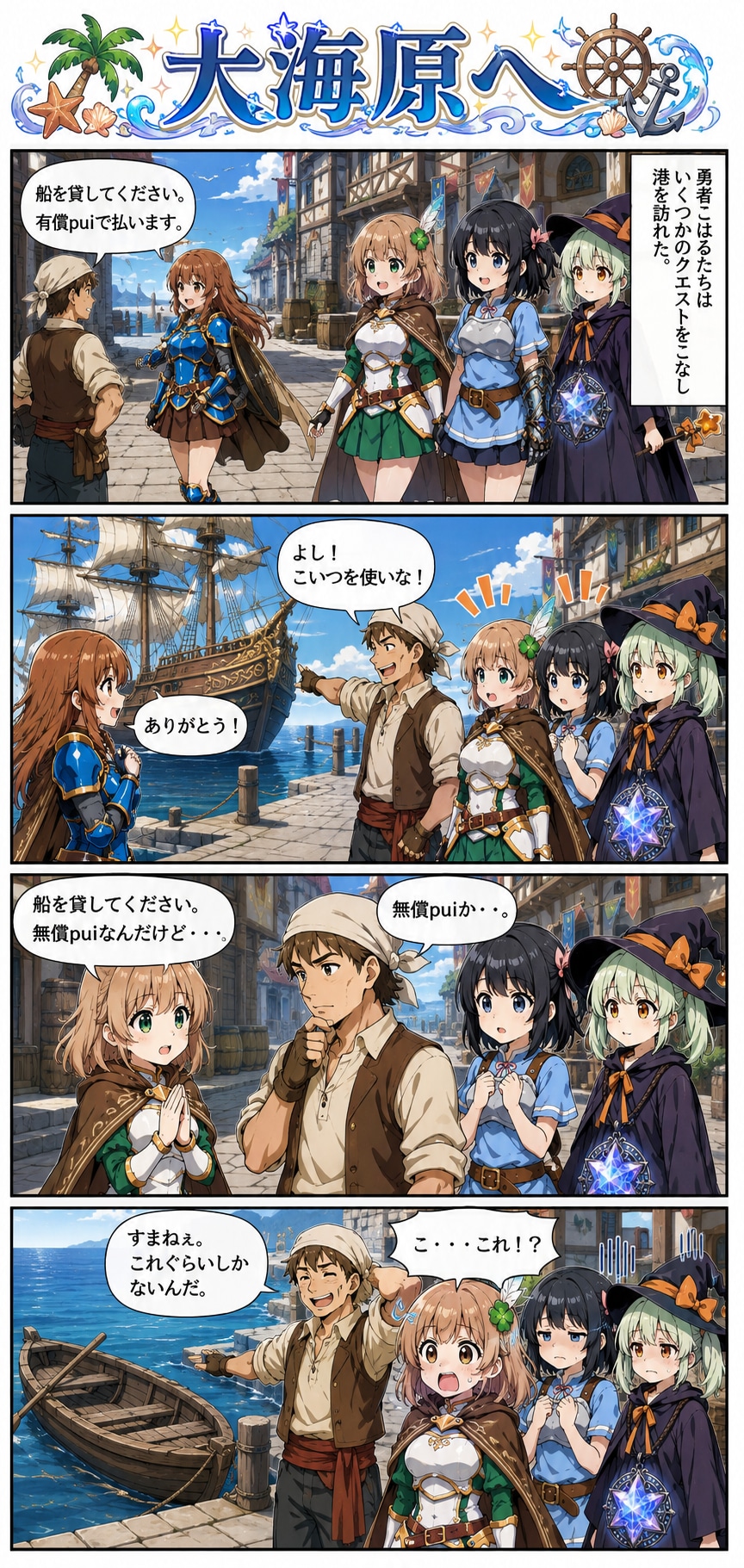 4コマ漫画「大海原へ」<修正版>