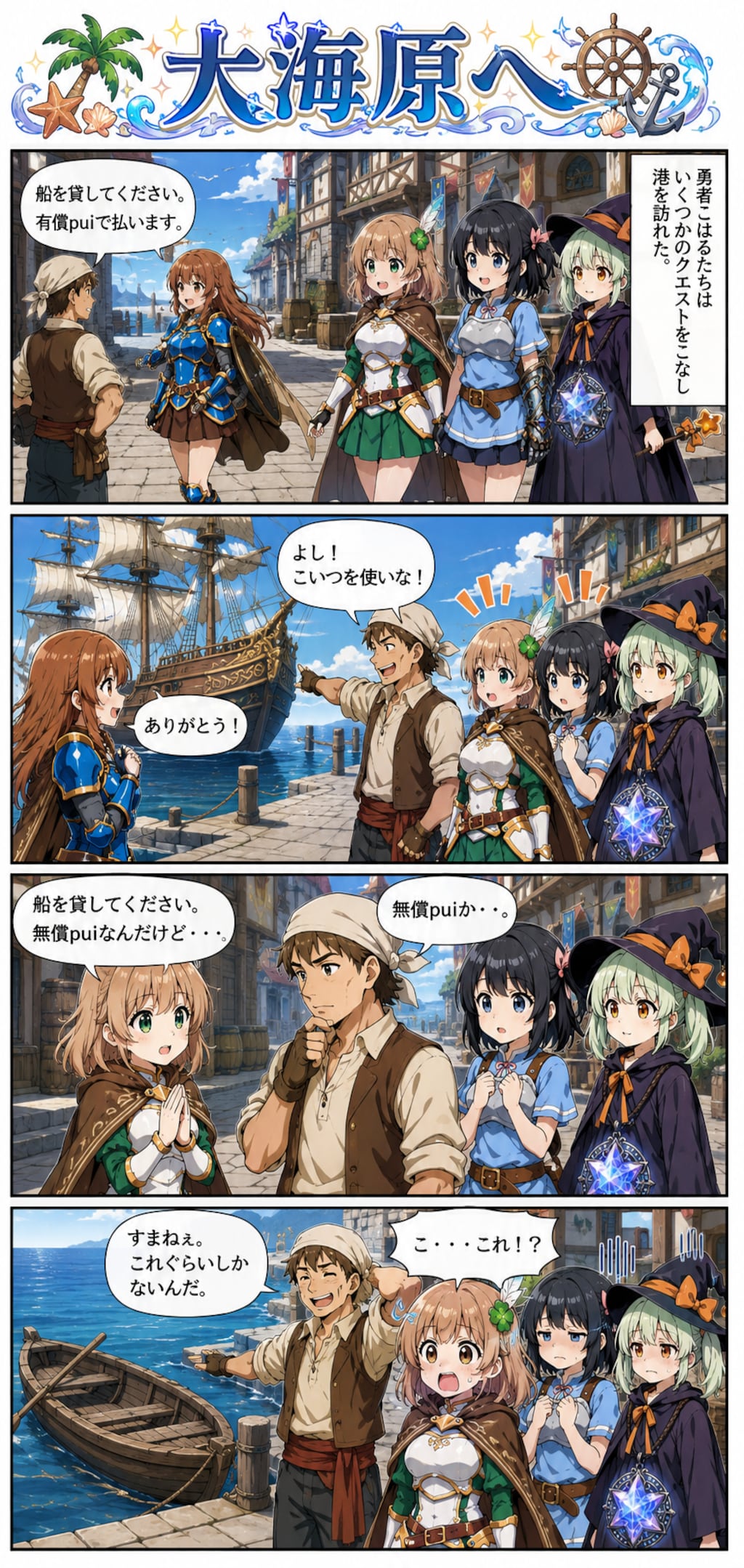 4コマ漫画「大海原へ」<修正版>