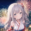 銀髪少女と打ち上げ花火 4枚目