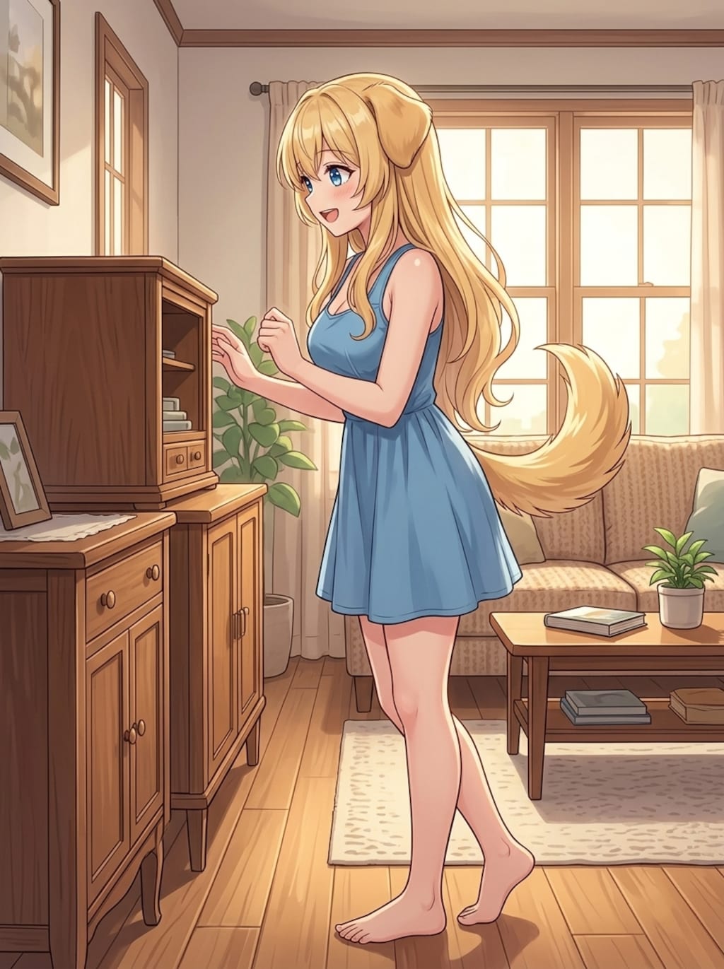 リビングに来た犬耳少女