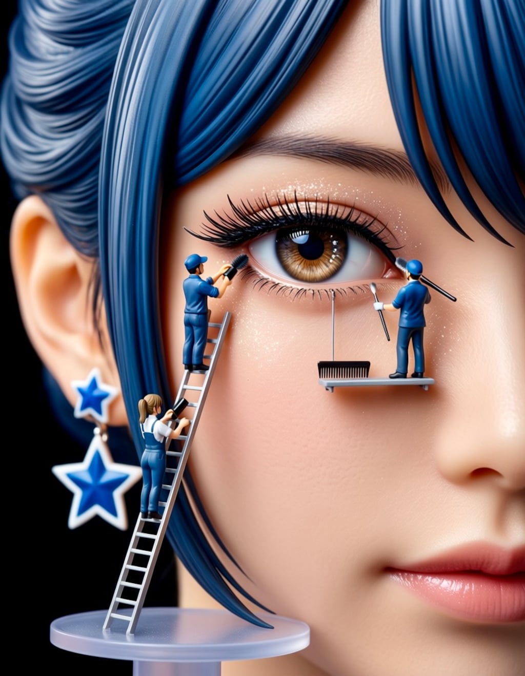 リンちゃん人形💙アイメイク