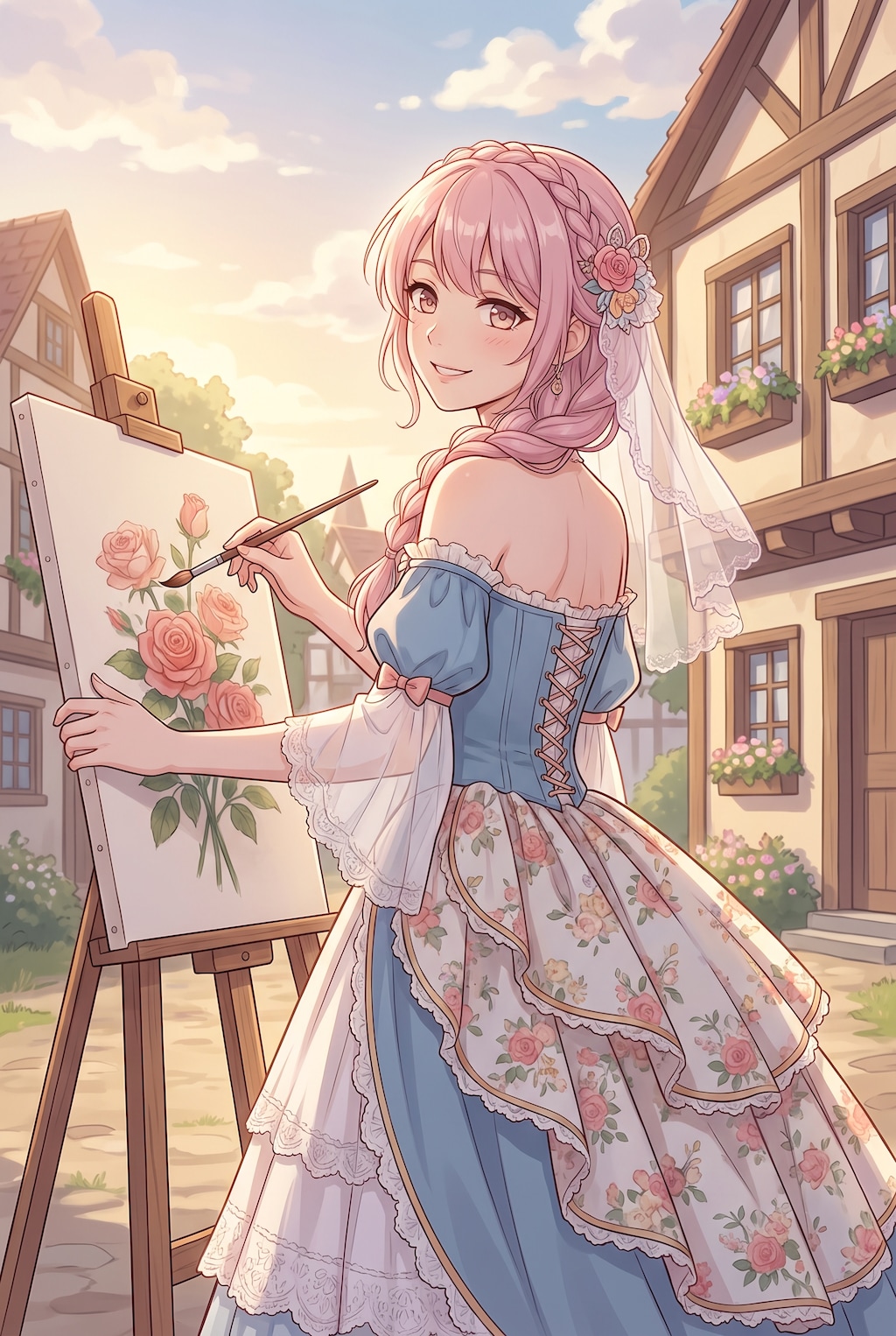薔薇舞う画布の午後