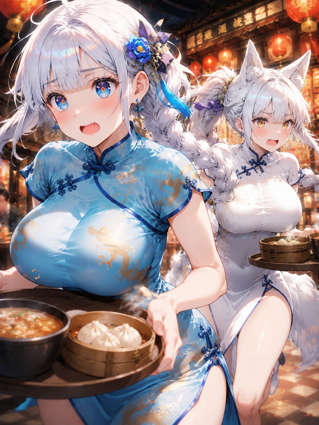 中華レストランの巨乳娘たち