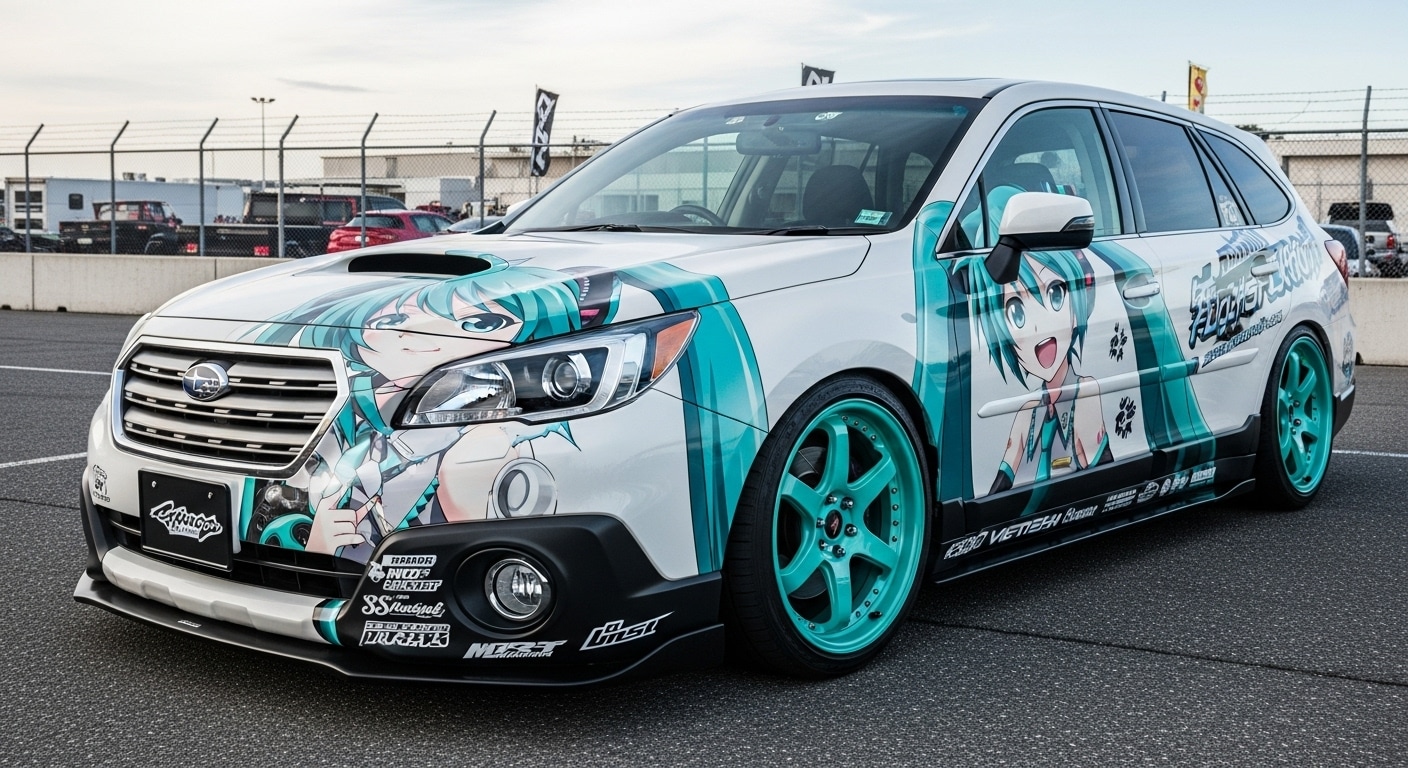 レガシィアウトバック初音ミク痛車 | の人気AIイラスト・グラビア