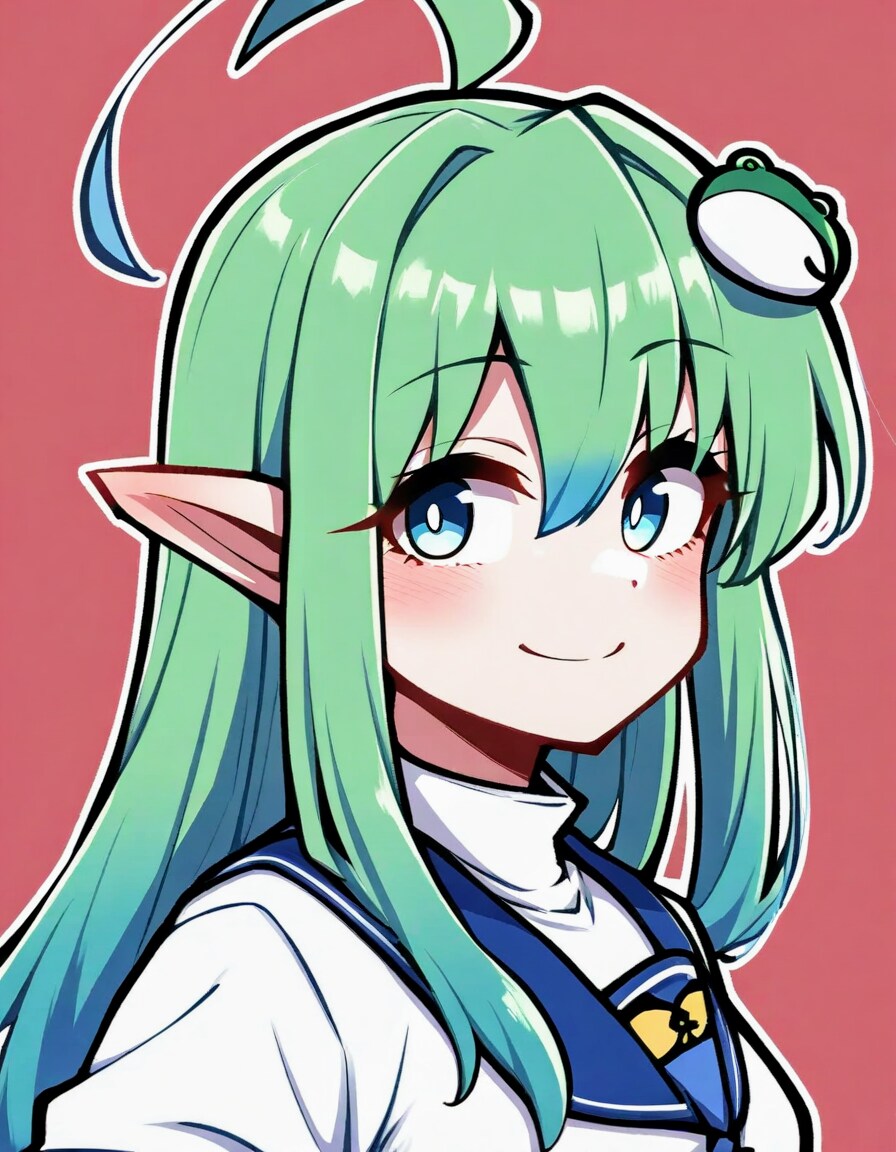 🐸カエルの髪留め、緑髪エルフちゃん | の人気AIイラスト・グラビア