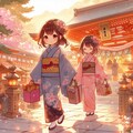 【DALL-E3】正月・元日に神社に初詣をする女の子 3枚目