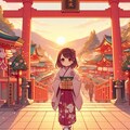 【DALL-E3】正月・元日に神社に初詣をする女の子 9枚目