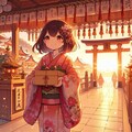 【DALL-E3】正月・元日に神社に初詣をする女の子 11枚目