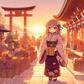 【DALL-E3】正月・元日に神社に初詣をする女の子 8枚目