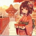 【DALL-E3】正月・元日に神社に初詣をする女の子 10枚目
