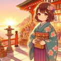 【DALL-E3】正月・元日に神社に初詣をする女の子 7枚目