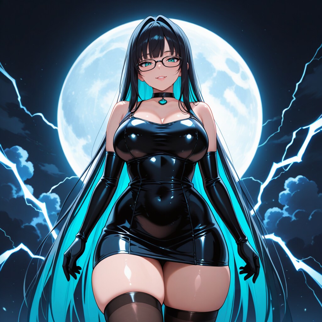悪い感じのベリーロングつり目メガネっ娘