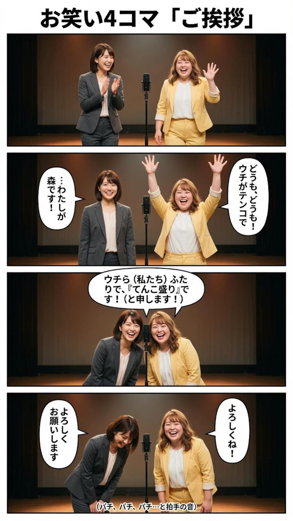 『お笑い4コマ「彼氏自慢1〜3」&「ご挨拶」』