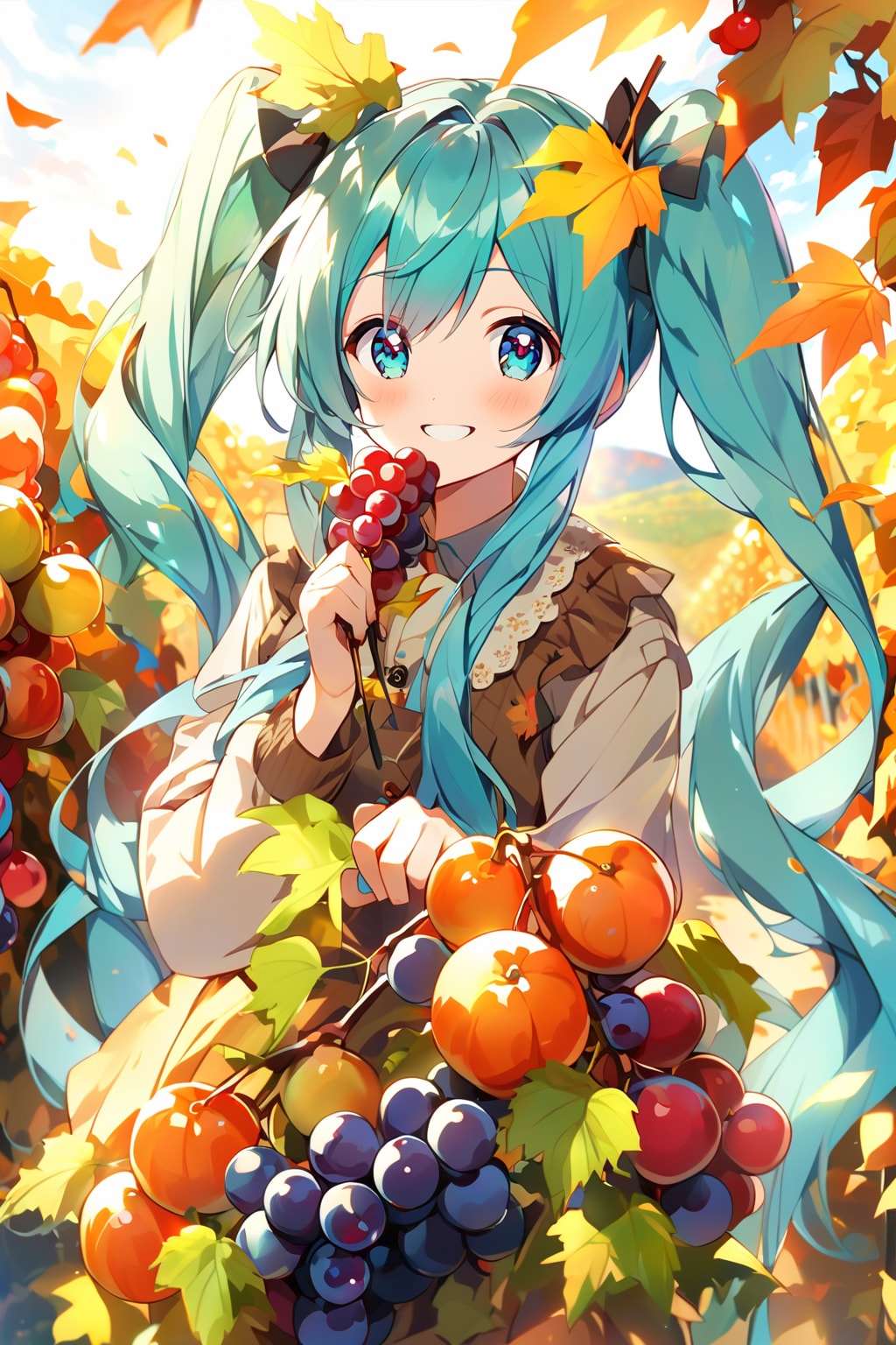 葡萄摘みの少女 | の人気AIイラスト・グラビア