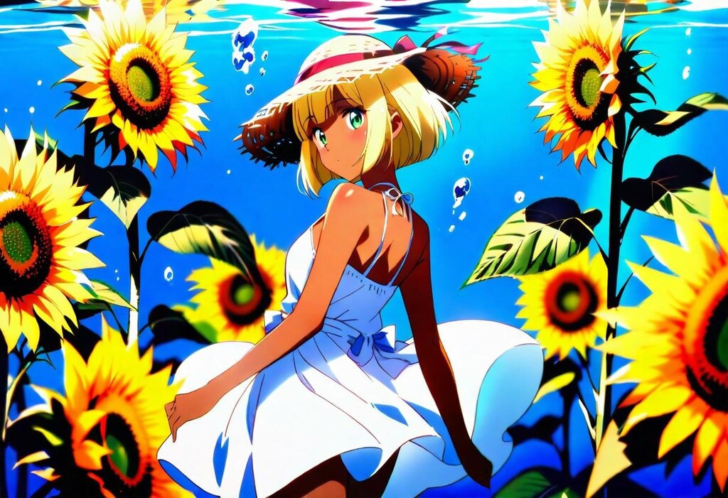 水中に咲く向日葵2025①