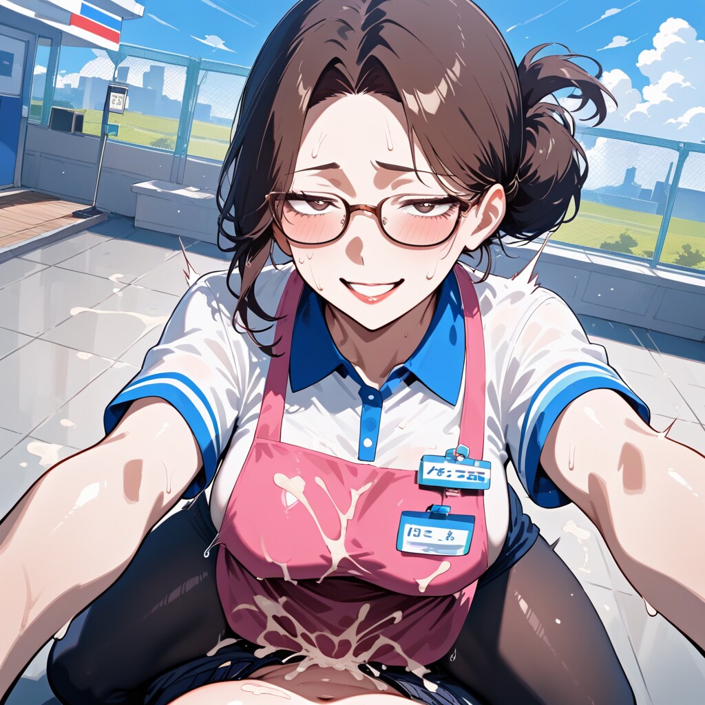 メガネ熟女スーパー店員