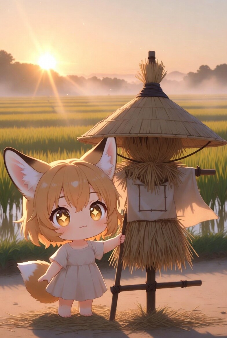 ケモミミ娘と案山子