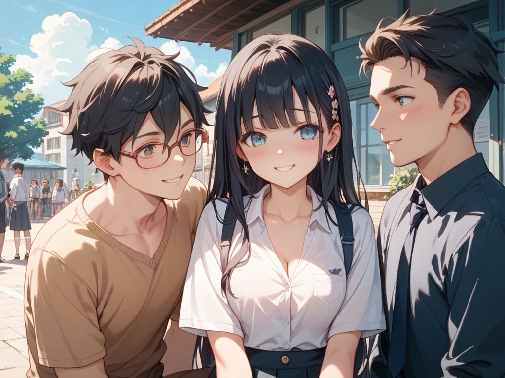 クラスのアイドル　いつも周りに野郎がいる。