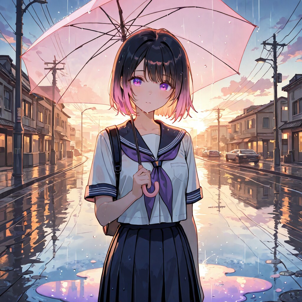 藍色の境界、雨上がりの残光