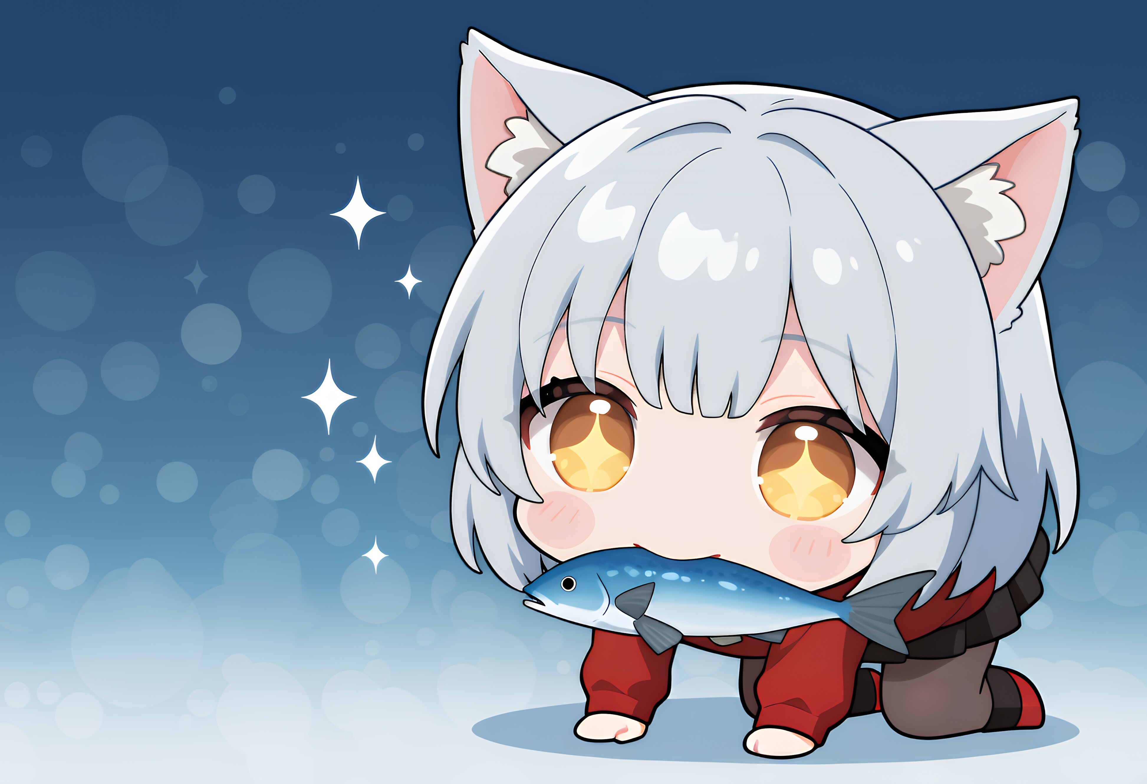くわえるねこ