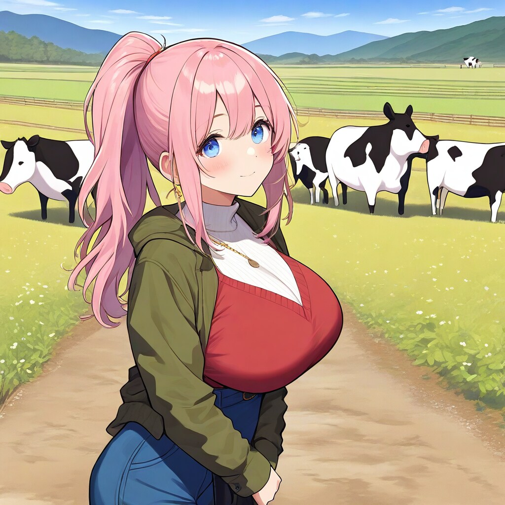 優乃、今日の一枚。牧場にいく…。