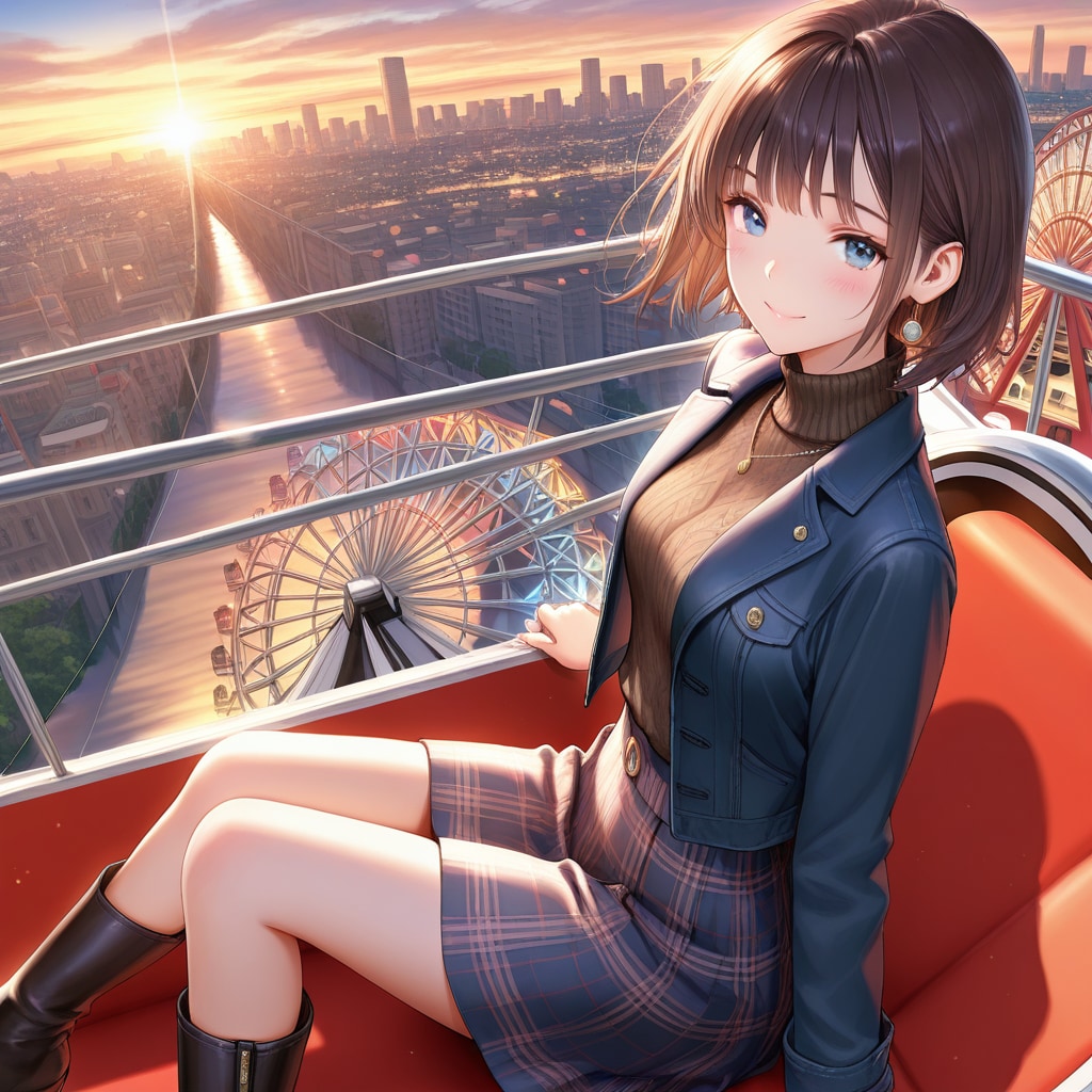 ウチの子がデートしてくれるというので・・・（遊園地の何かの乗り物にて）