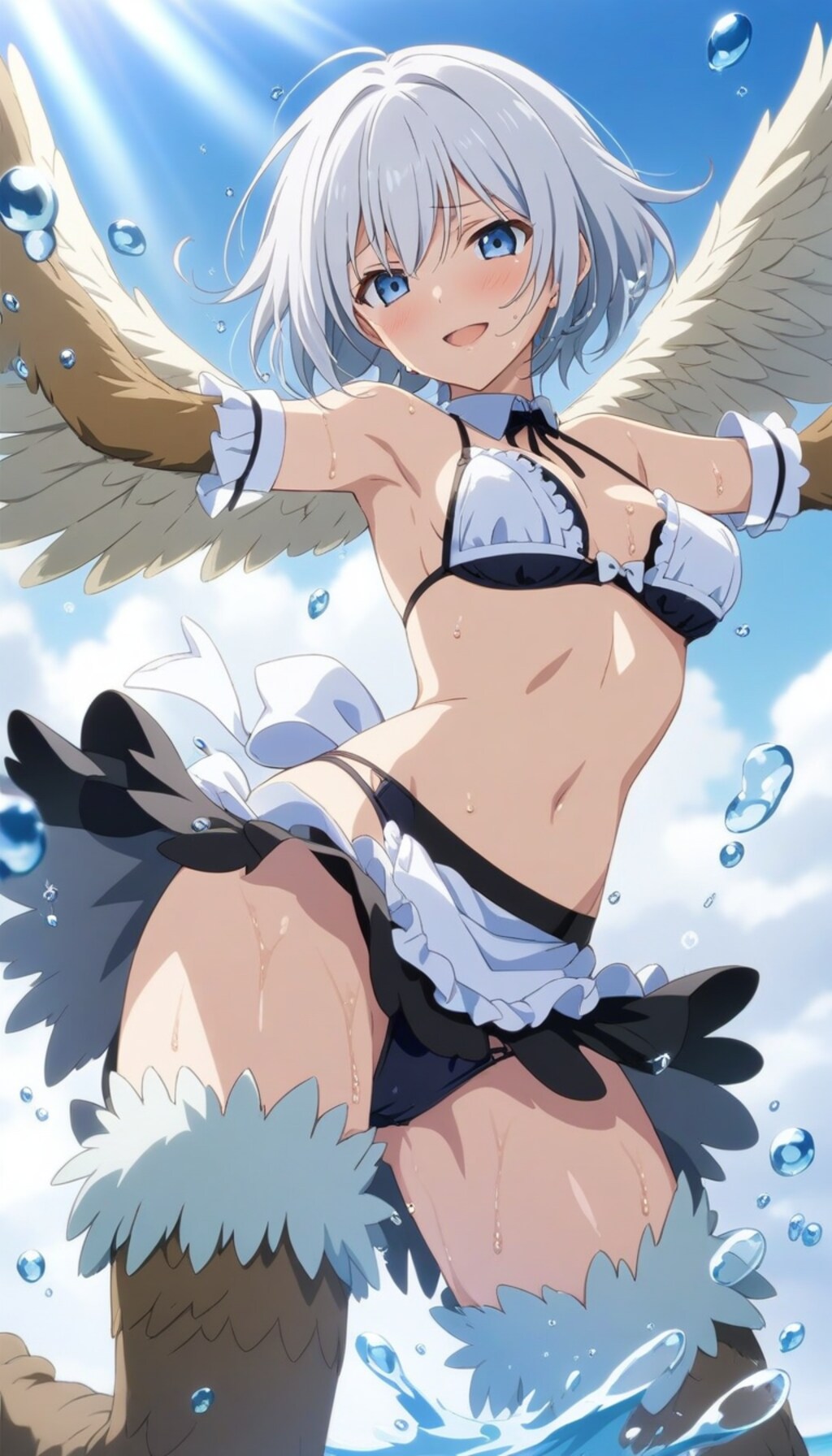 ぶるーあいずほわいとへあーメイドハーピィ