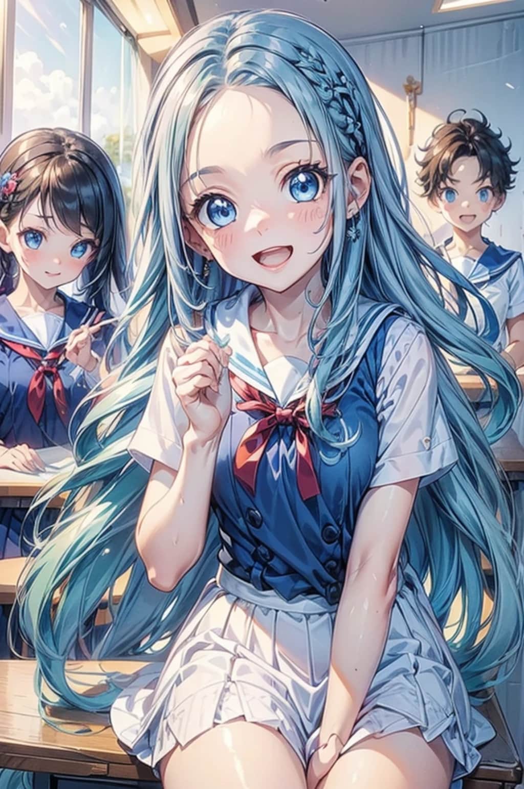 出校日を楽しむ青デコ