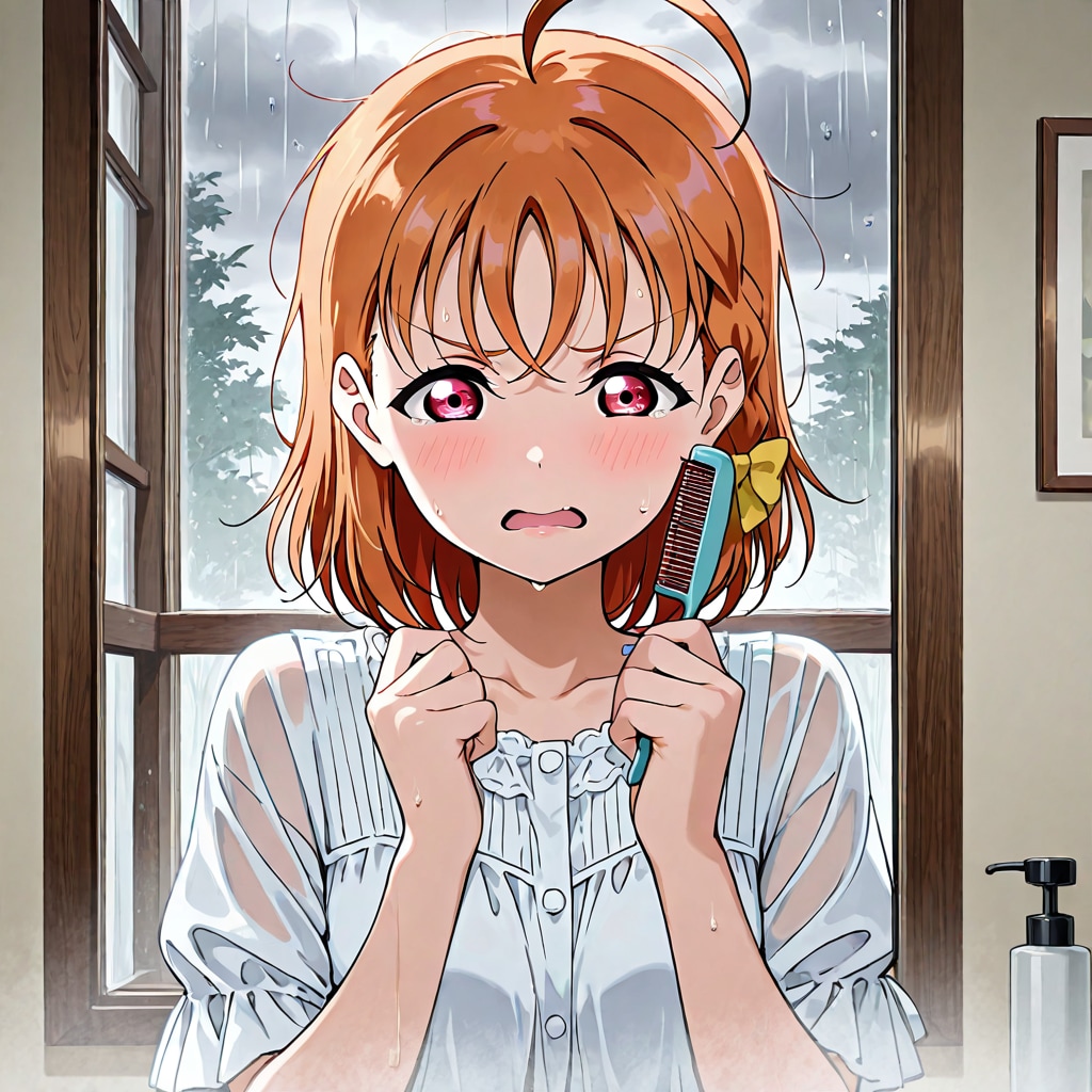 朝の身支度に苦戦する千歌ちゃん