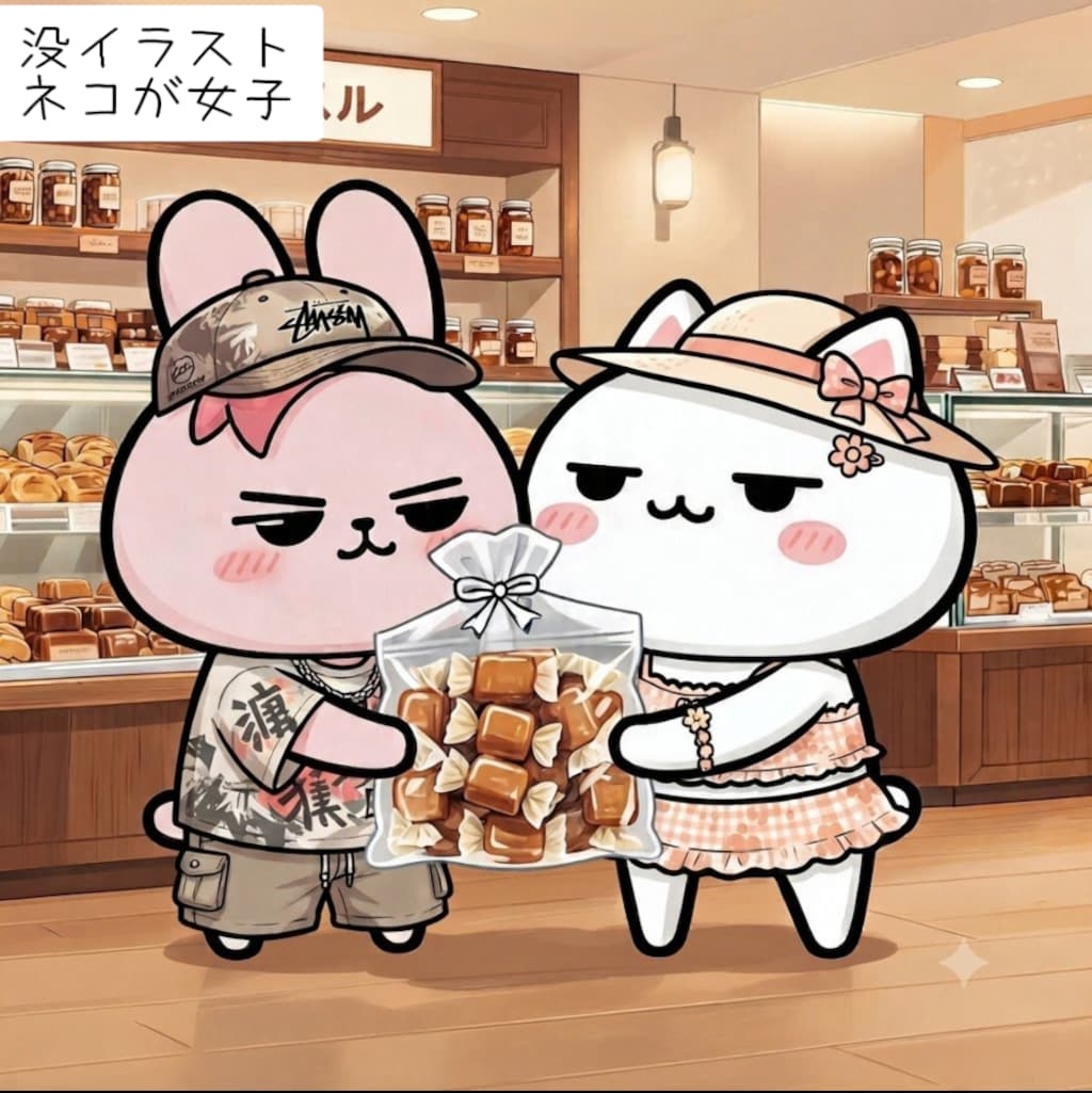 このふたりもキャラメル買いに来ました🍬✨