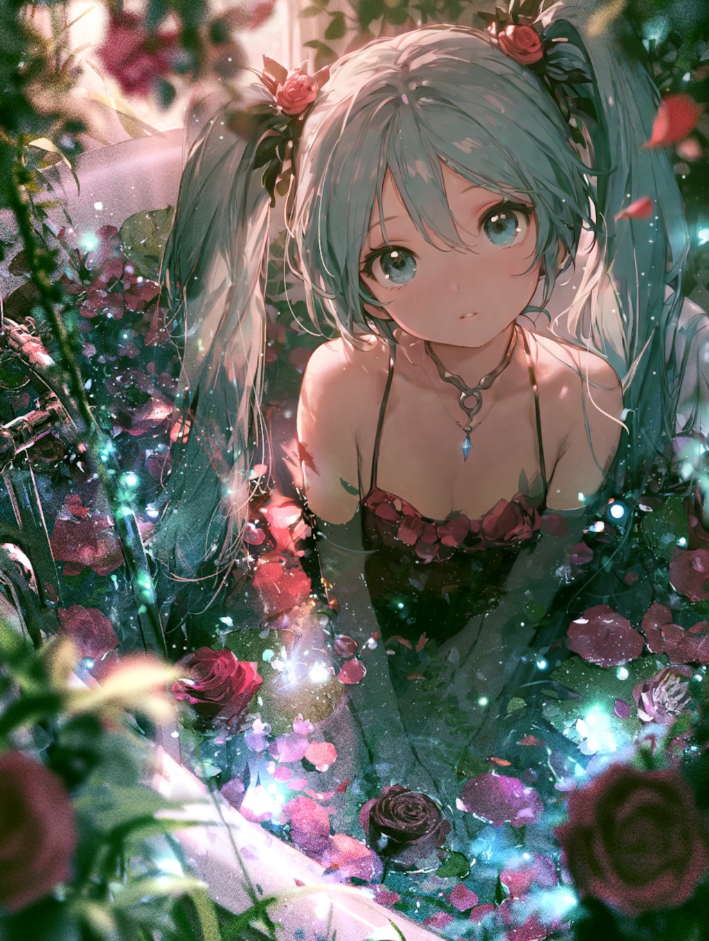 薔薇に浸かる