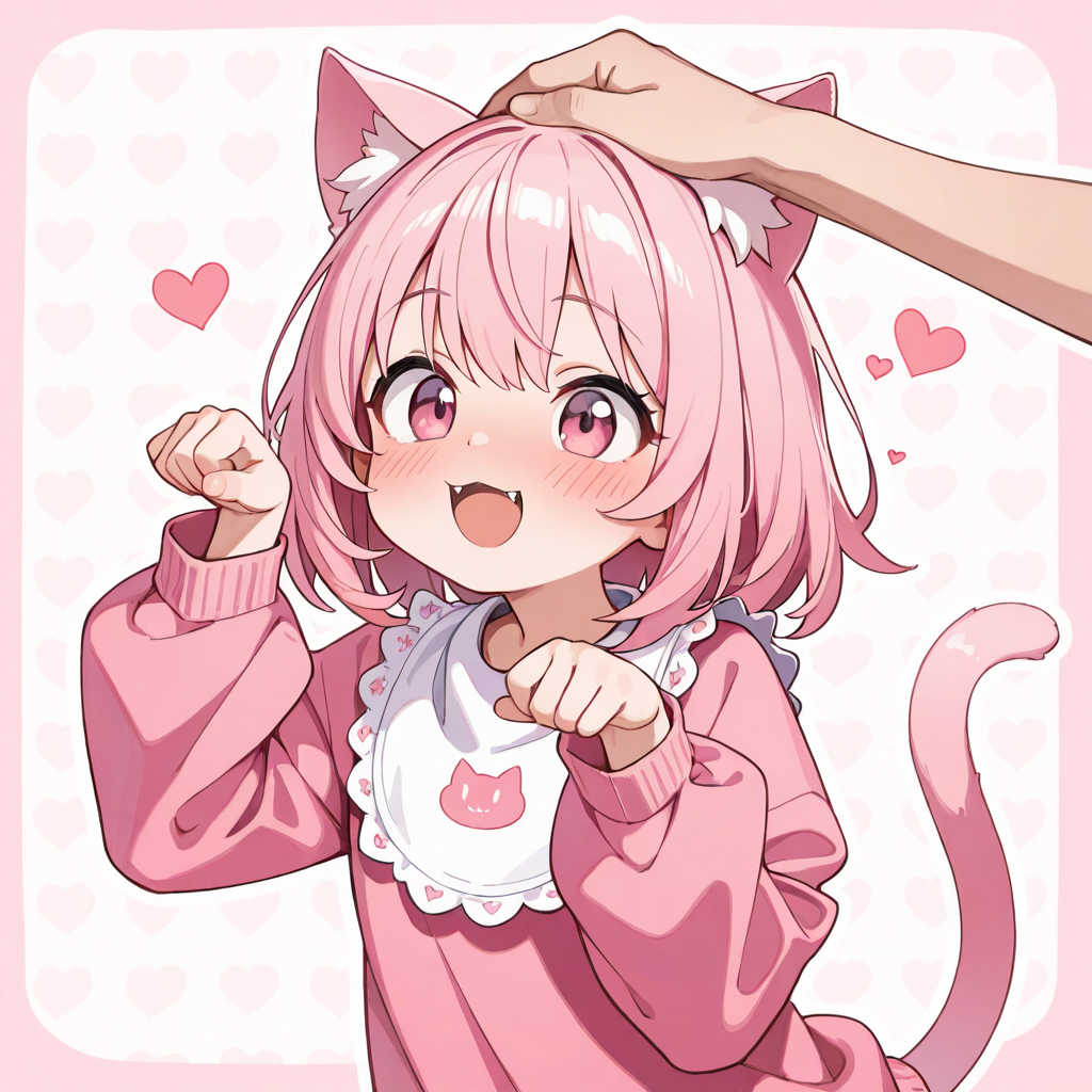 ナデナデされるねこちゃん♡