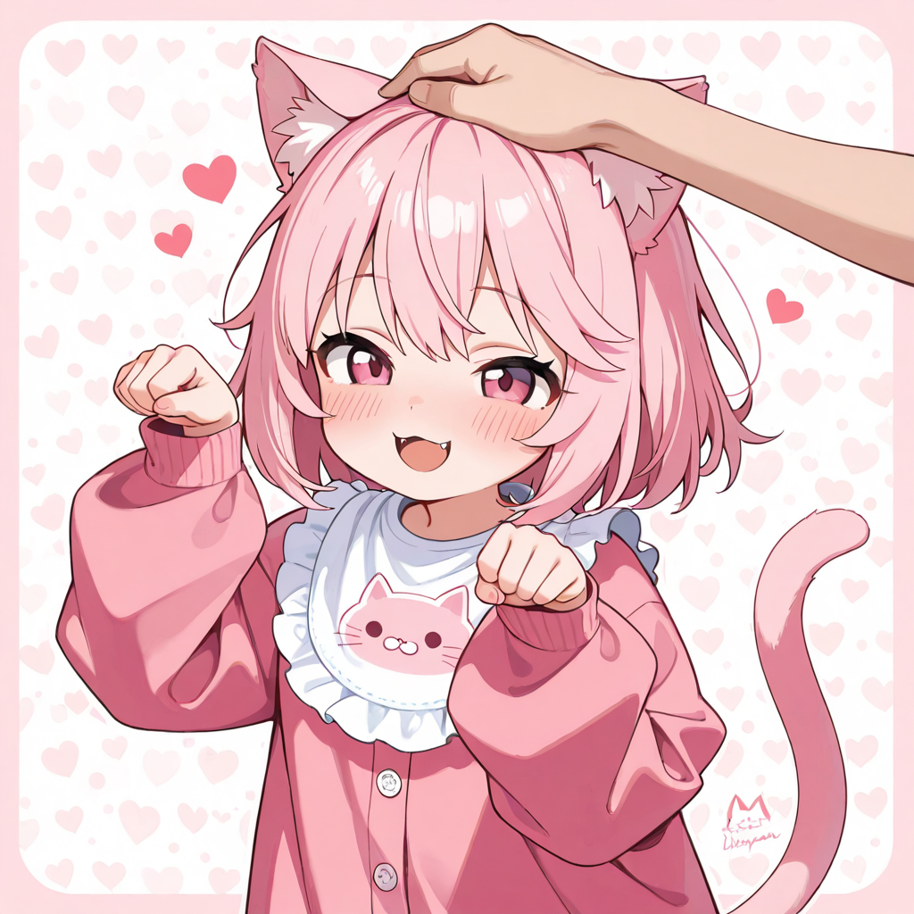 ナデナデされるねこちゃん♡