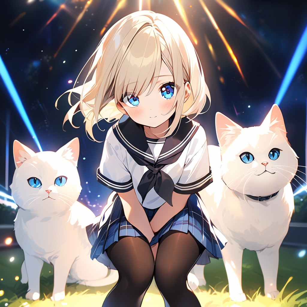 セーラー服の少女と猫５