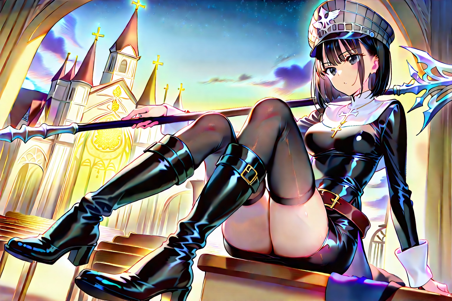 古代遺跡内部で、聖教会にいる高位聖女1-1-1-1-2-3 | の人気AIイラスト・グラビア