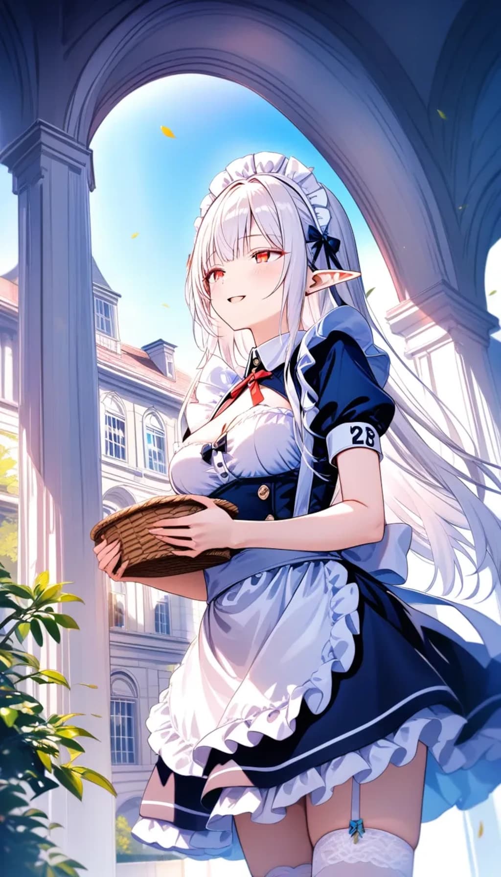 お仕事中『……ふぅ、ご主人様の洗濯前の下着。堪能しました♡』ネージュ（エルフメイド）