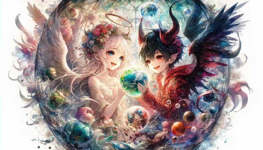 天使と悪魔の仲良し共同作業♪「天地創造」