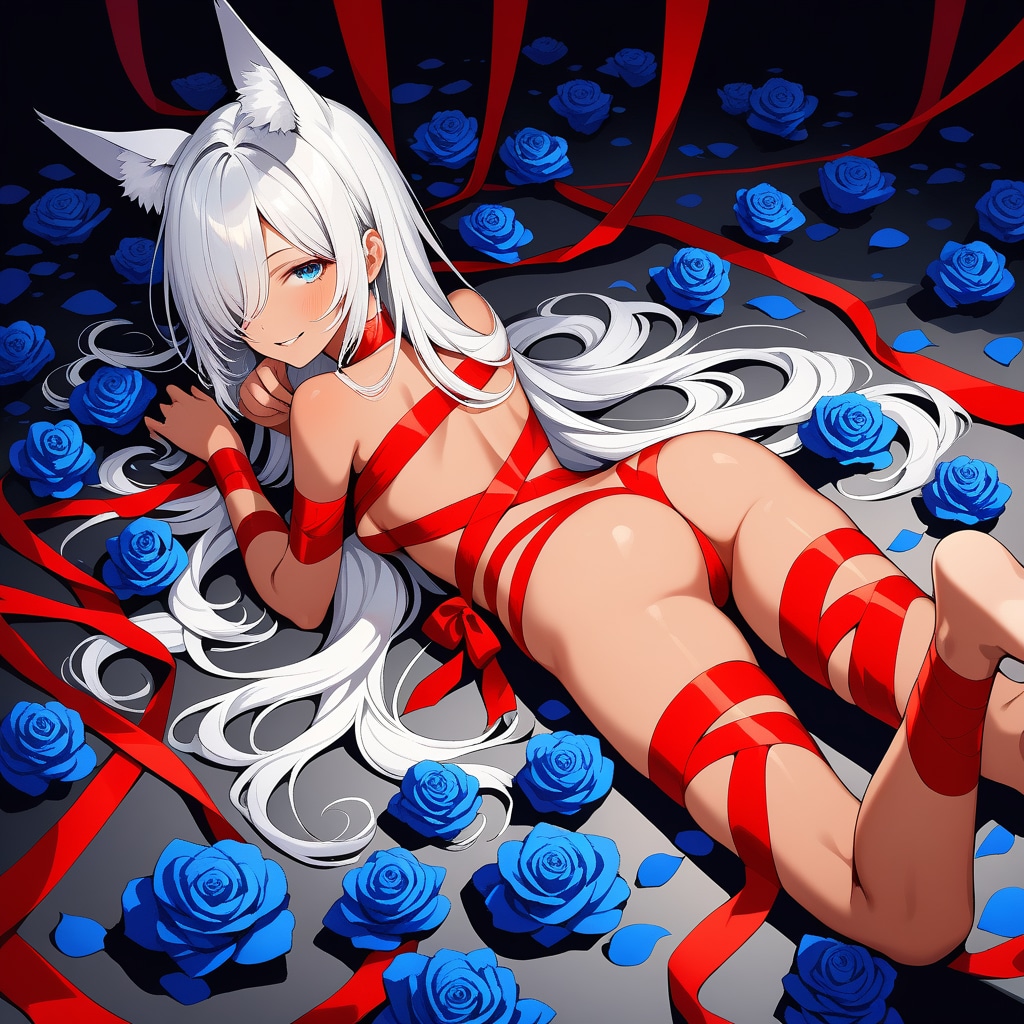 青薔薇と狐娘